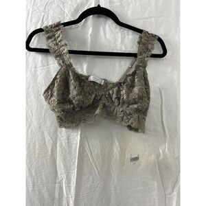 Altr'D State Bralette Bra Sz M/L‎ OD Green Lace Cotton Blend Festival GoblinCore